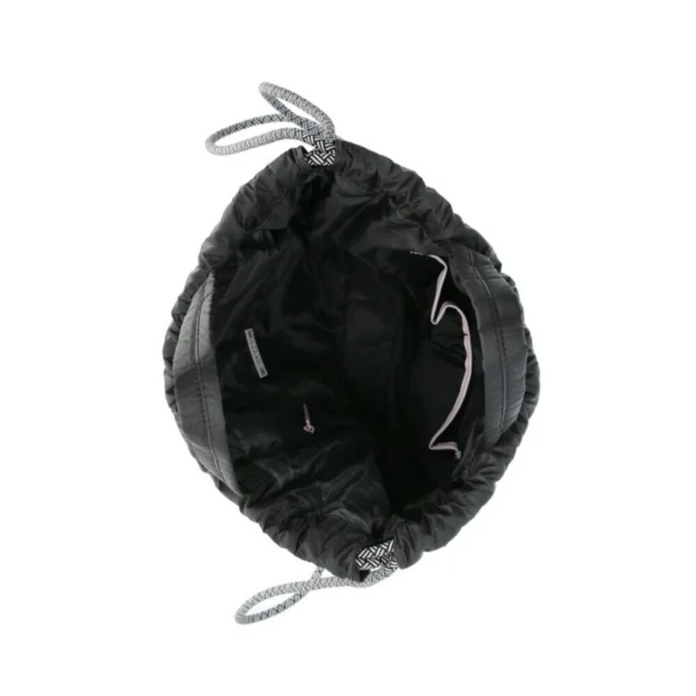 Wildfox Puffy Drawstring Backpack Black Quilted G… - image 2